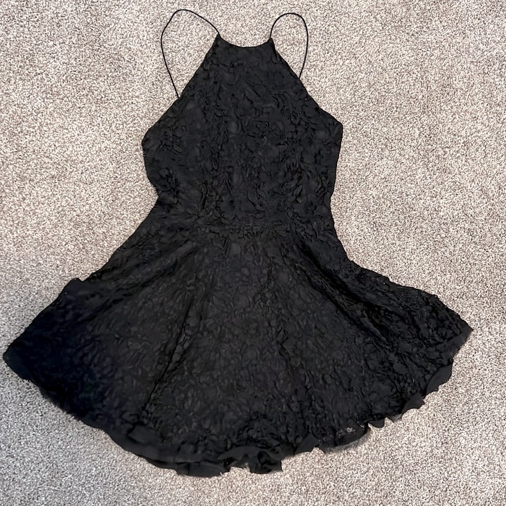 Urban Outfitters- the perfect NYE dress!! Open Back, Black Lace Mini Dress